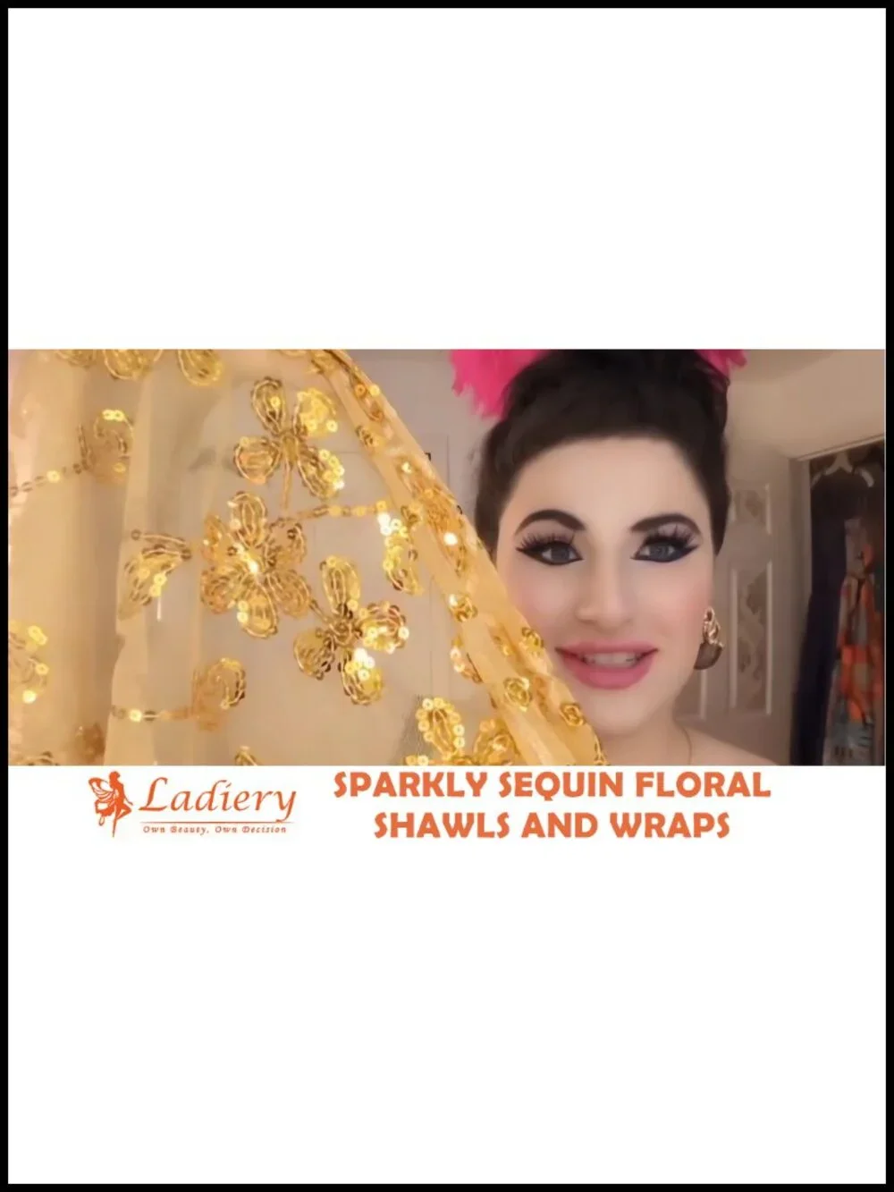 Sequin Floral Sheer Mesh Shawl Wrap for Evening Dresses Wedding Party